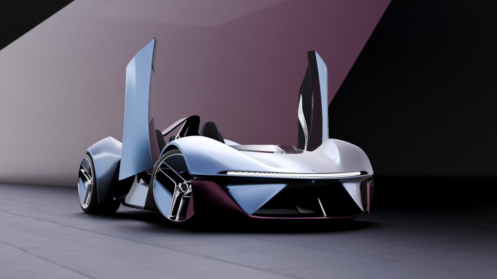 Front view of TRINITA with butterfly doors open