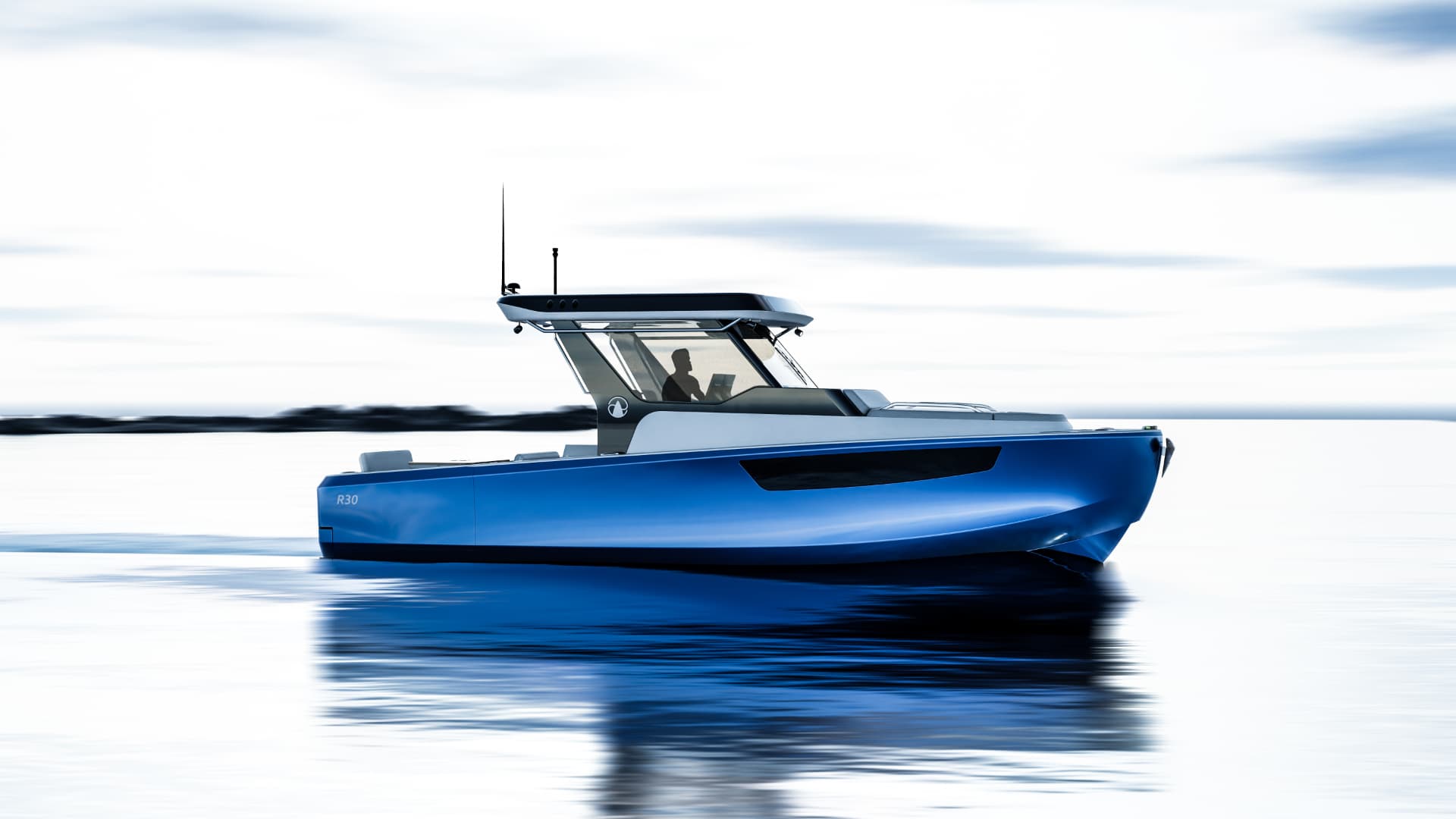 R30 side profile with driver silhouette