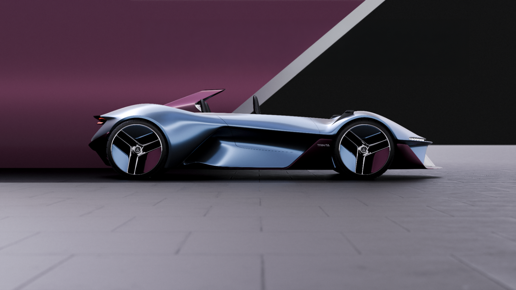 Clean side profile render of TRINITA